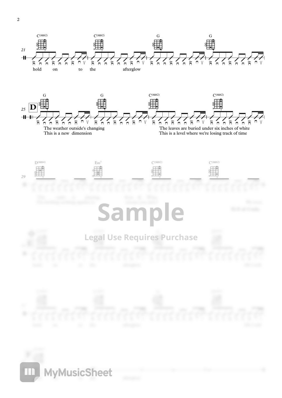 Ed sheeran - afterglow (Guitar TAB) Sheets by 서동욱기타