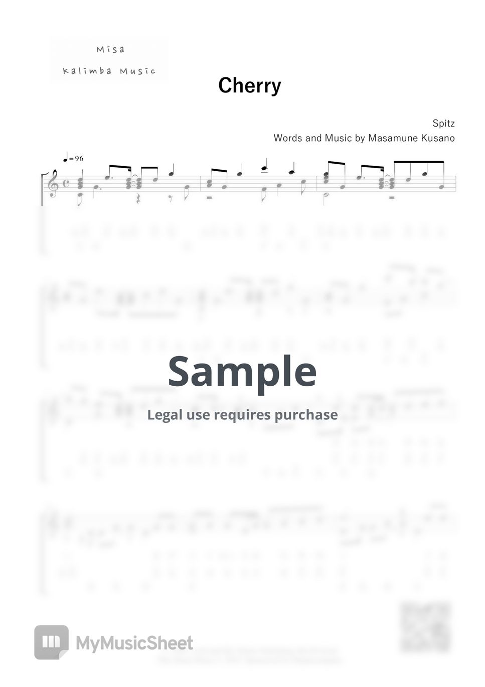 Spitz - Cherry / 17 keys kalimba / Letter Notation by Misa / Kalimba Music