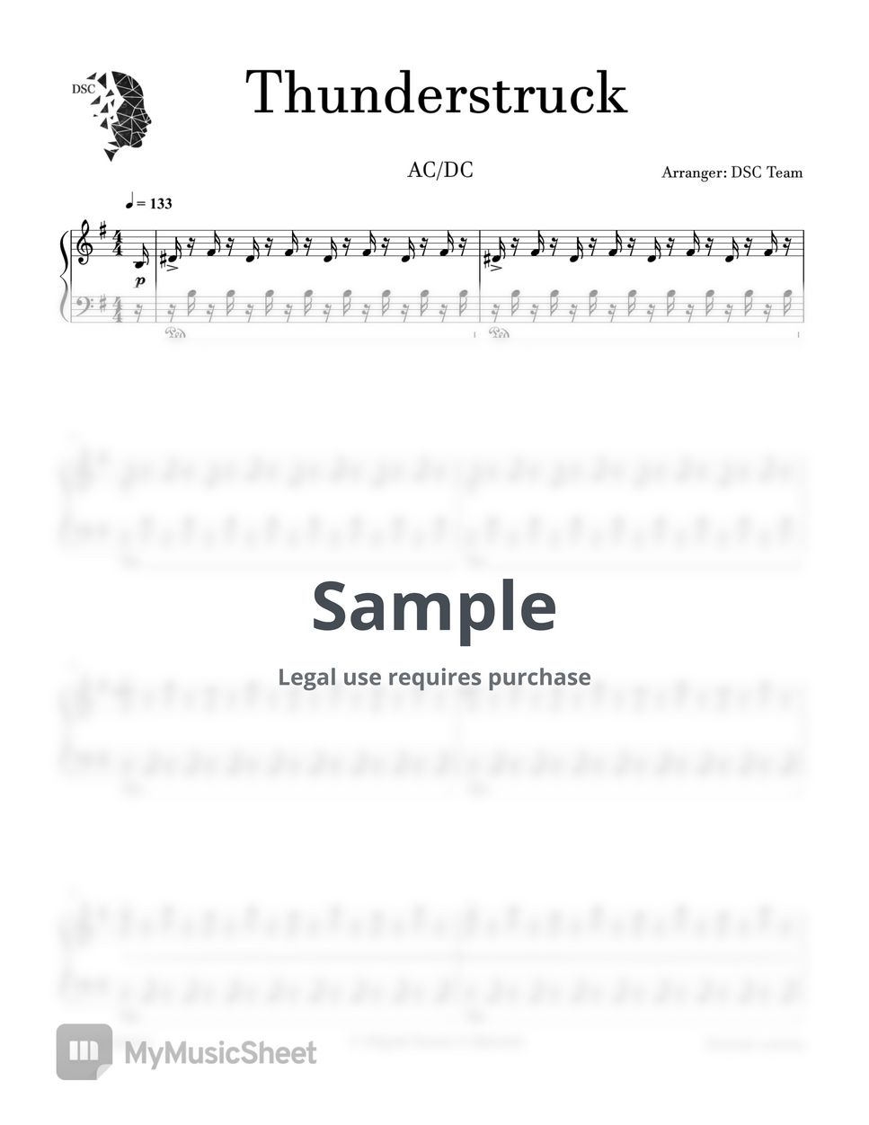 AC/DC - Thunderstruck Sheets by Digital Scores Collection