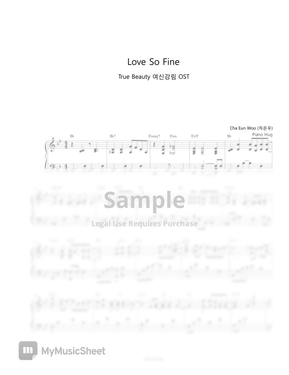 Cha Eun Woo (차은우) - Love So Fine (True Beauty OST) by Piano Hug