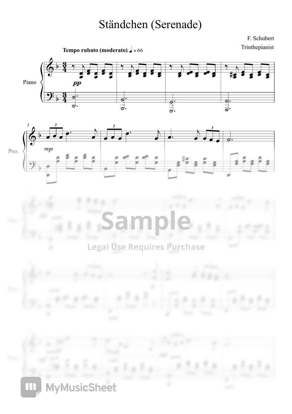 F. Schubert - Serenade - Ständchen (Swan song D957) - Franz Schubert by Trinthepianist