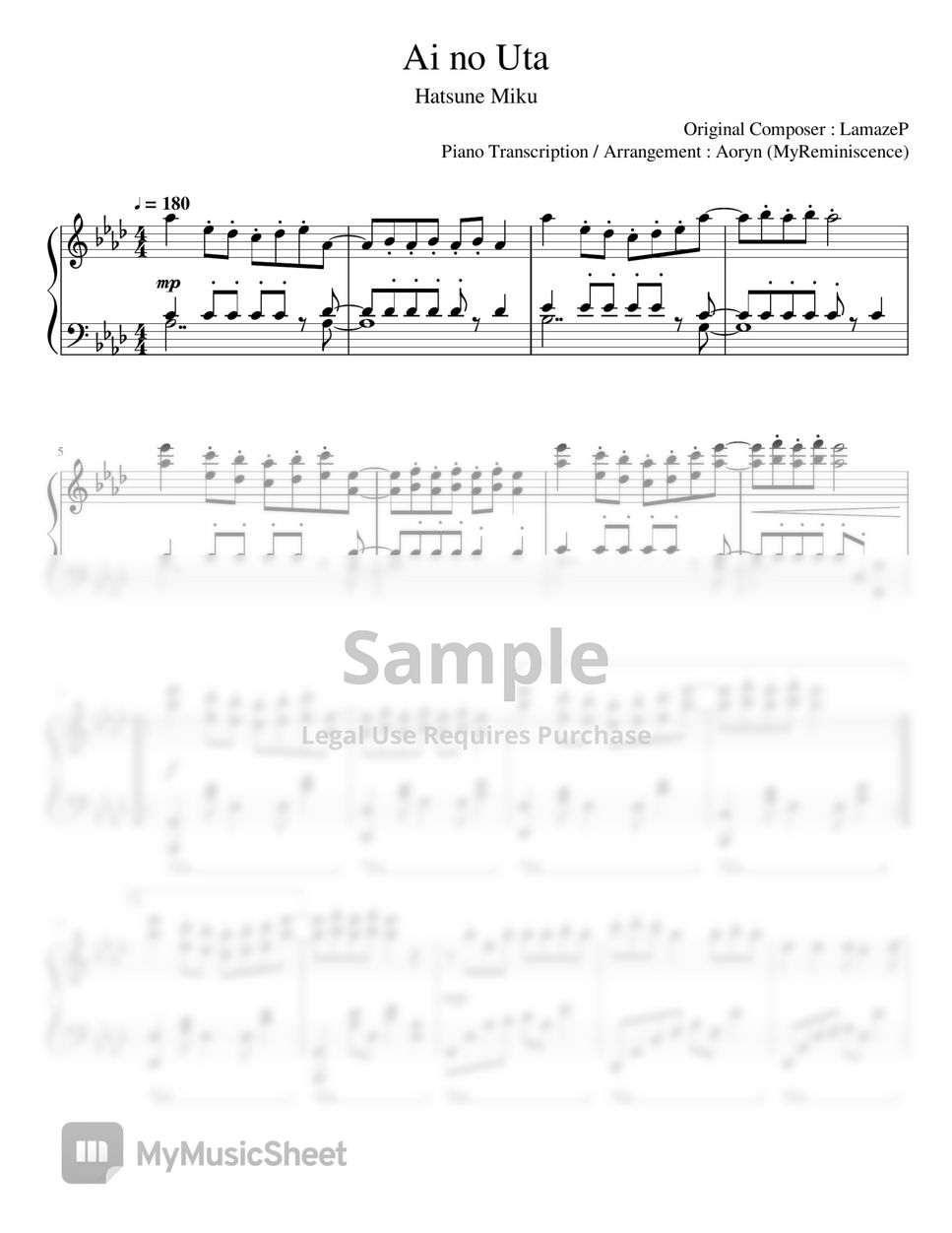 楽譜 沈める街 - 倉橋ヨエコ Sheet Music with Chords for Piano