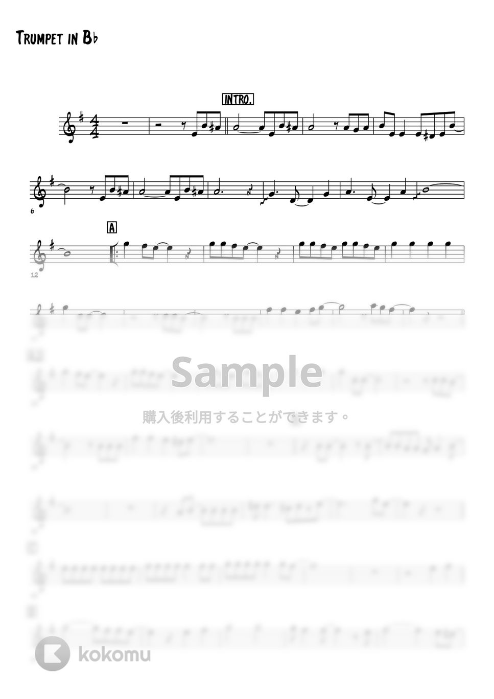 チェッカーズ - ジュリアに傷心 (メロディー楽譜) by 高田将利