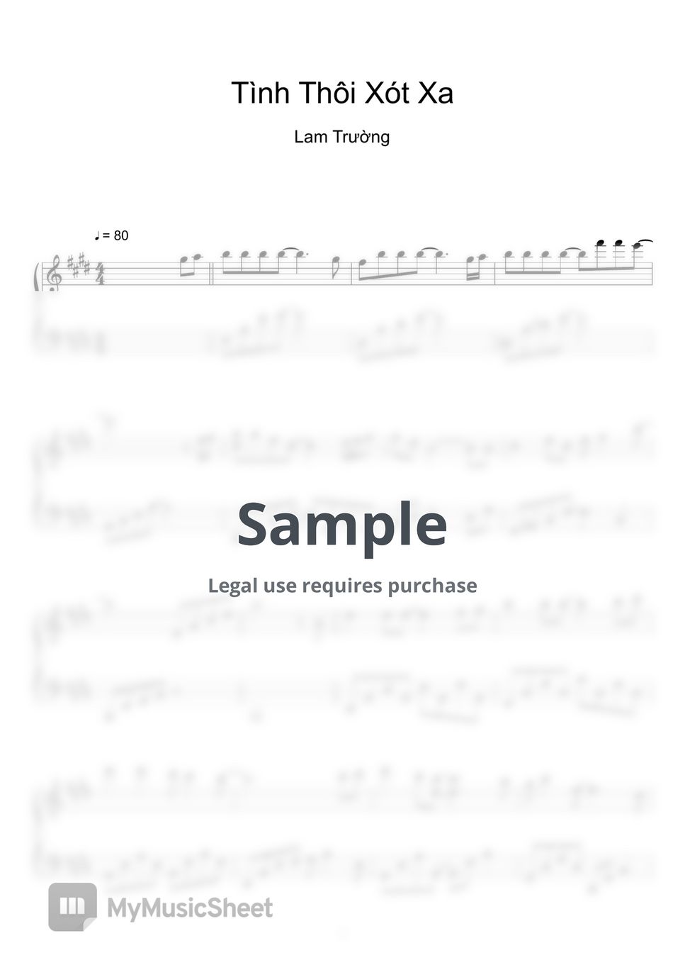Lam Truong (Lam Trường) - Tinh Thoi Xot Xa (Tình Thôi Xót Xa) (Sheet Music, MIDI,) by sayu