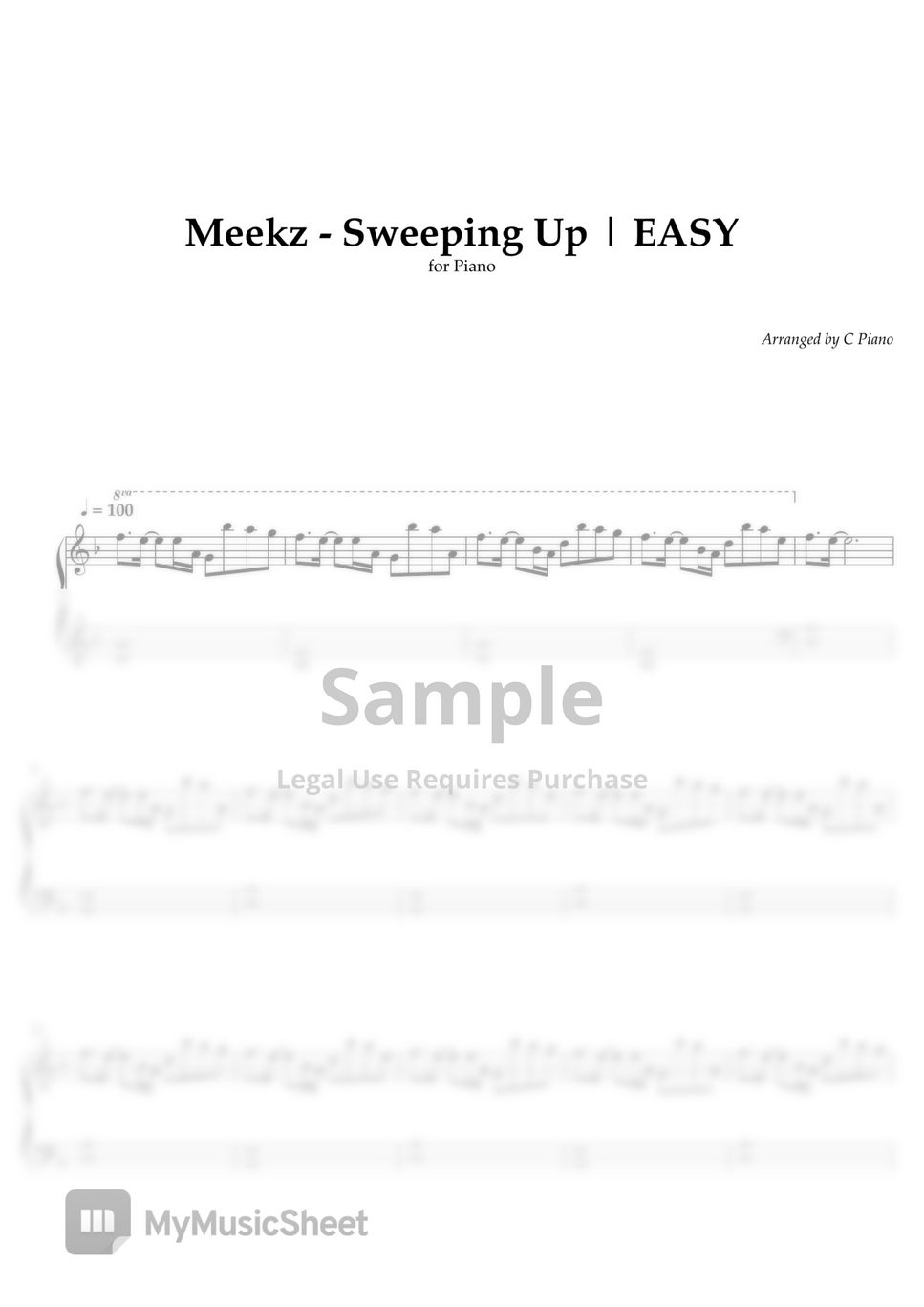 Meekz Sweeping Up (Easy Version) 악보 by C Piano