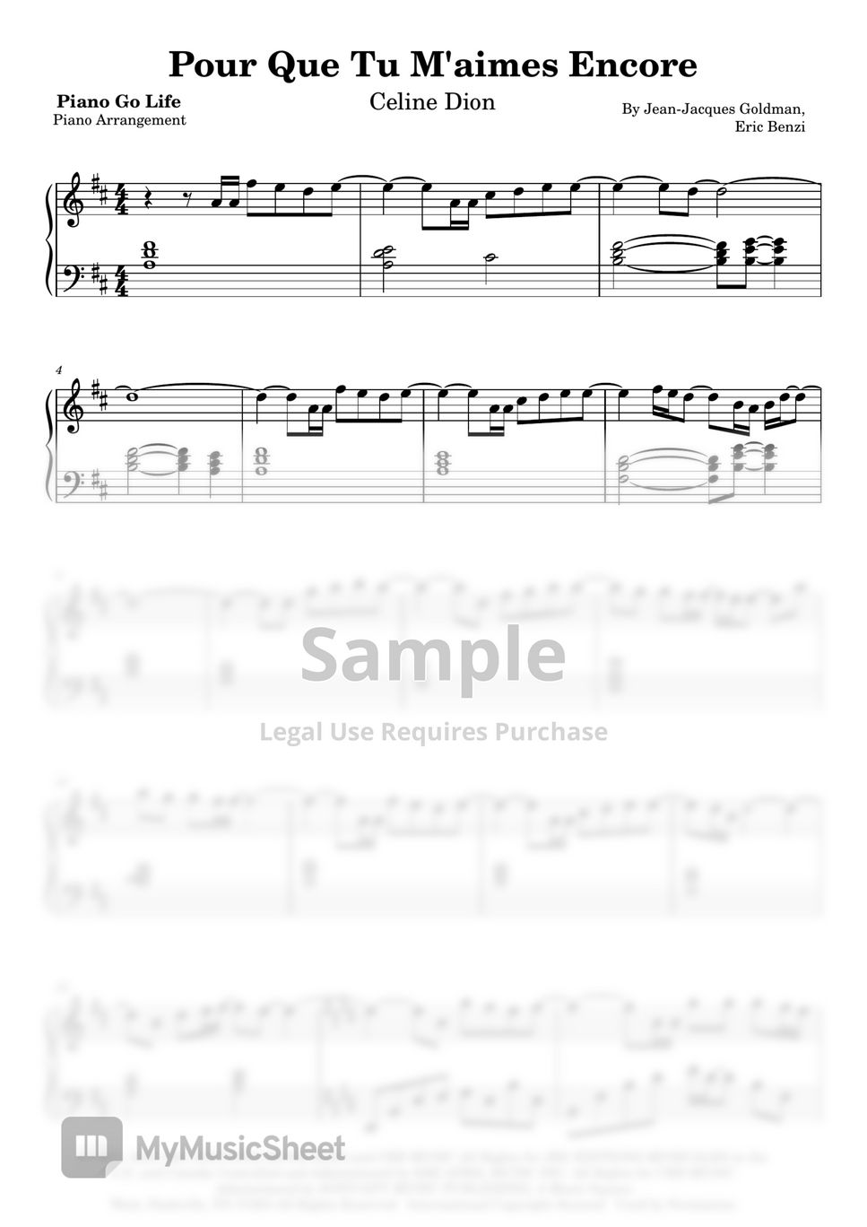 c-line-dion-pour-que-tu-m-aimes-encore-sheet-by-piano-go-life