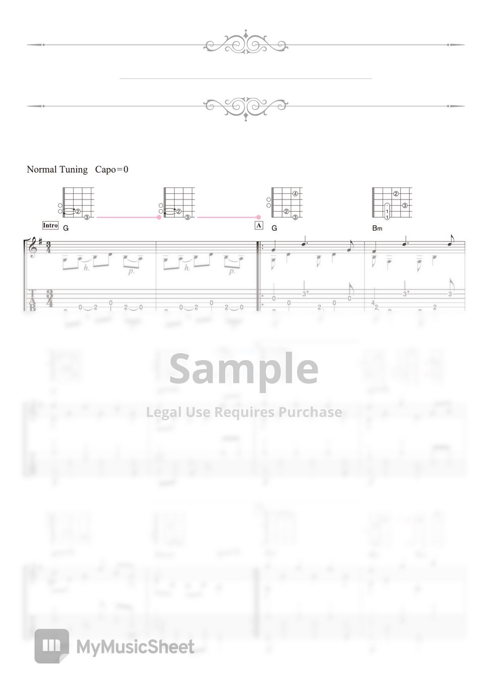 from “Spirited Away” - Reprise (Solo Guitar) Sheets by Daisuke Minamizawa