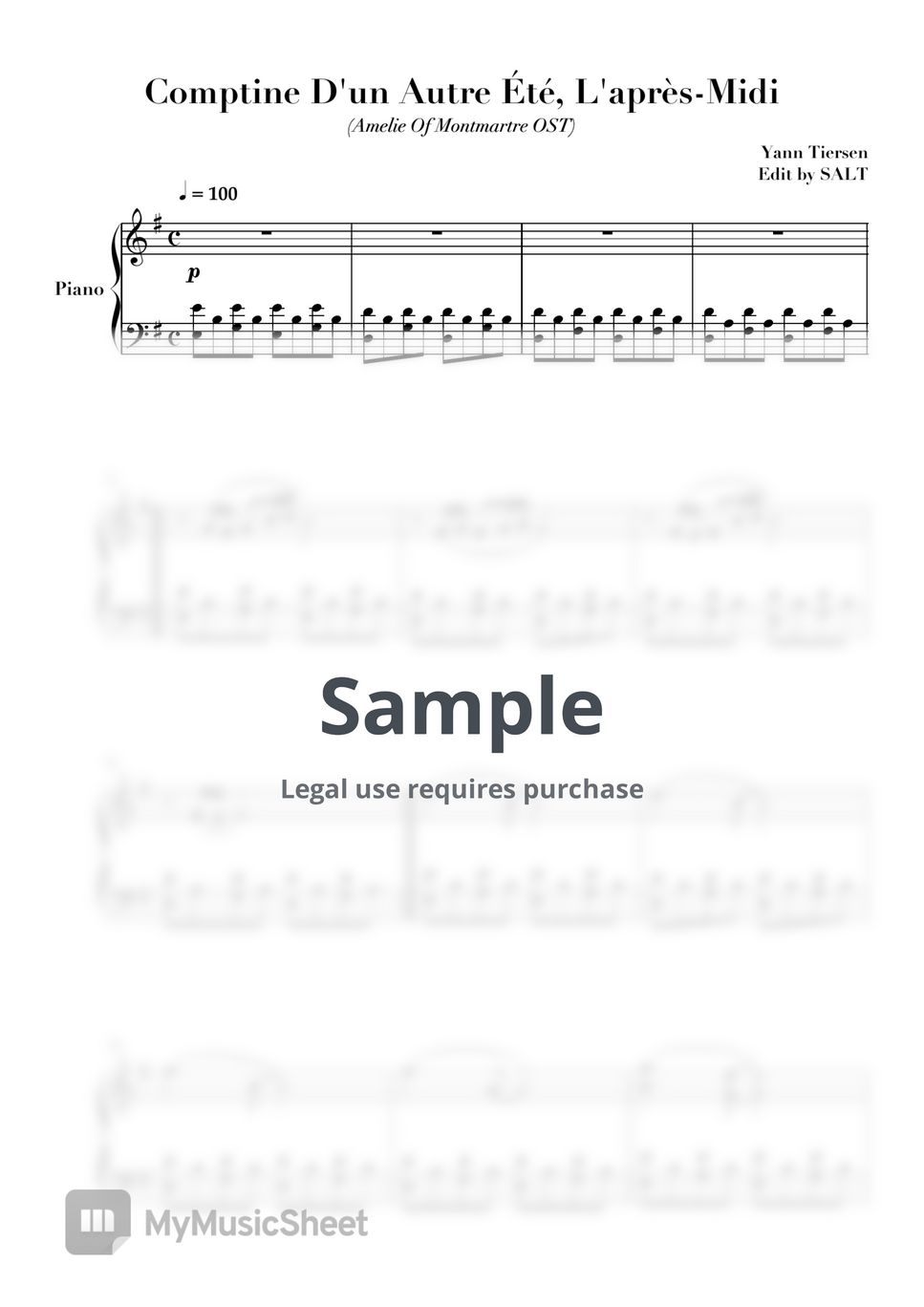 amelie-of-montmartre-ost-comptine-d-un-autre-t-l-apr-s-midi-sheets