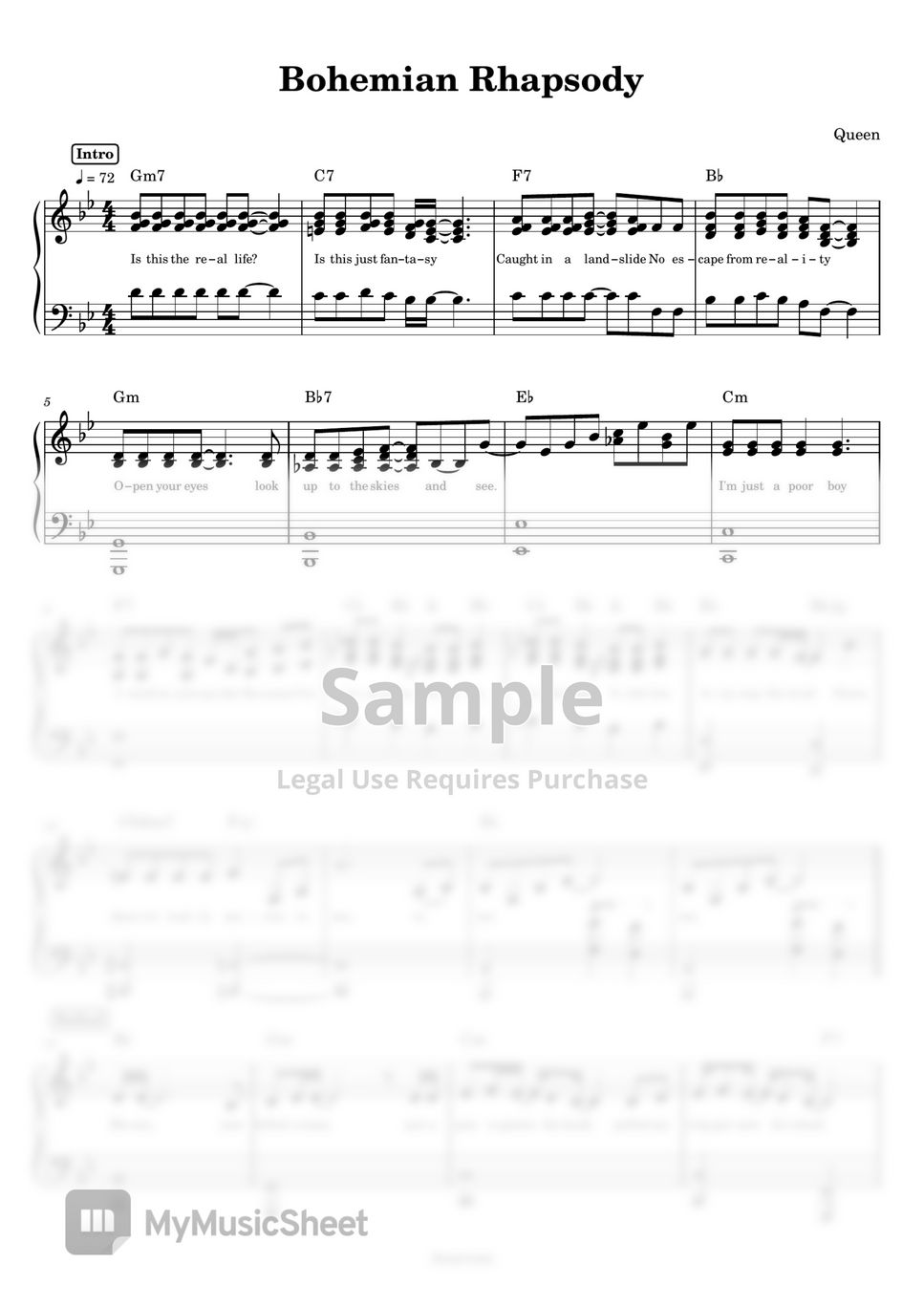 Queen - Bohemian Rhapsody (Piano) by Anacrusa