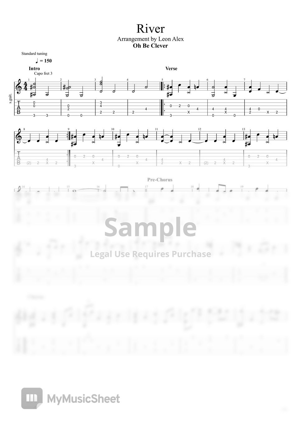 Oh Be Clever River 악보 by Leon Alex