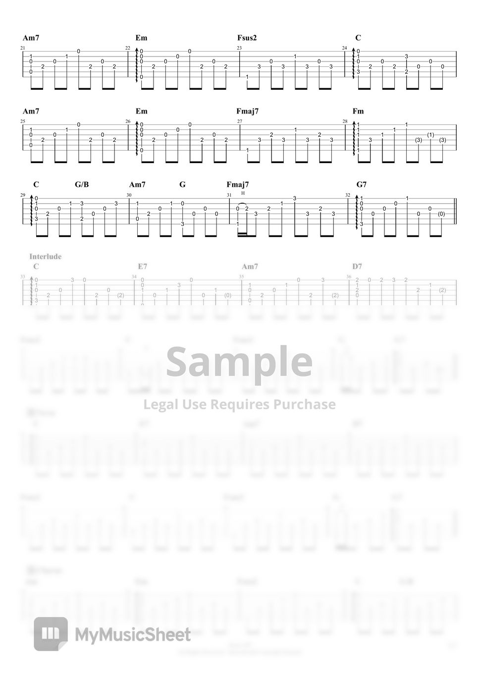 Passenger Summer Rain 악보 by Jason Juff