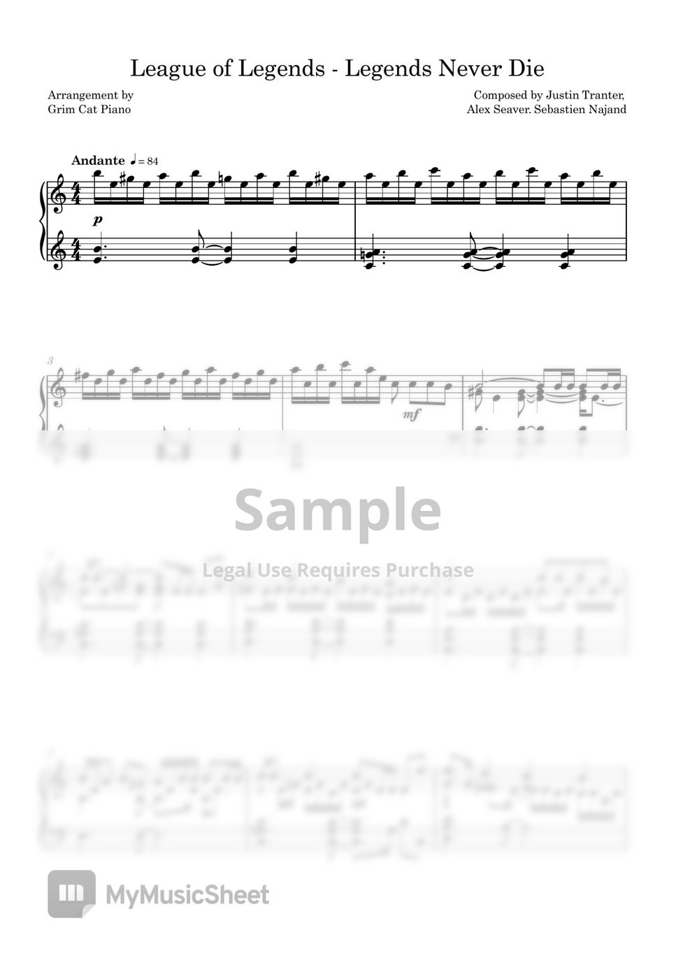 Legends Never Die Sheet music for Piano (Solo)