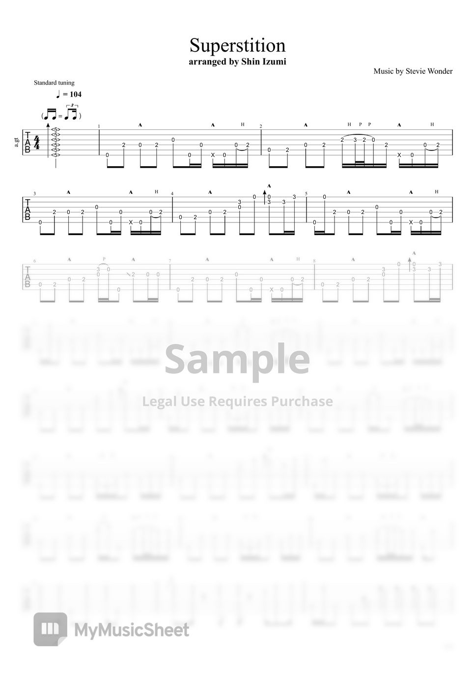 Stevie Wonder - Superstition 楽譜 by Shin Izumi