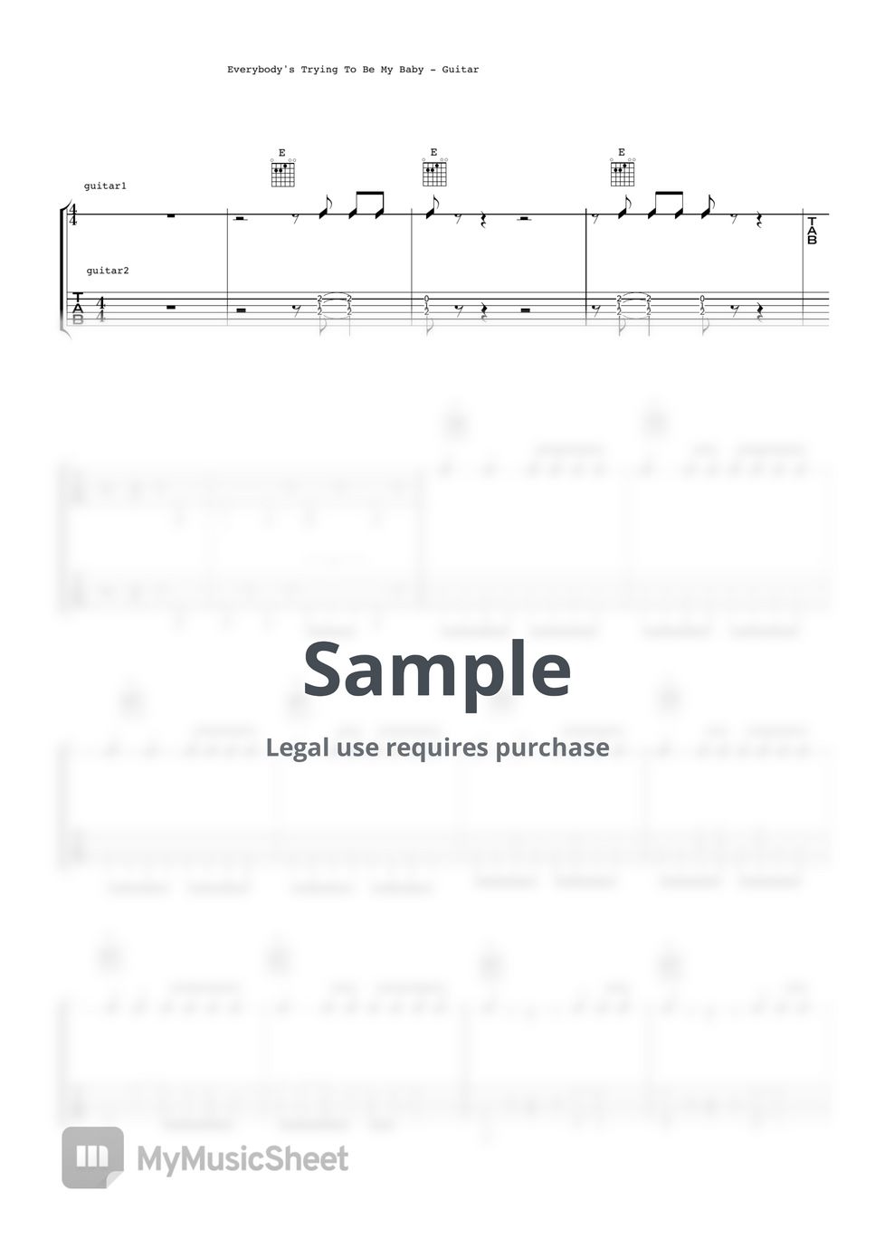 the-beatles-everybody-s-trying-to-be-my-baby-guitar-x2-sheets-by