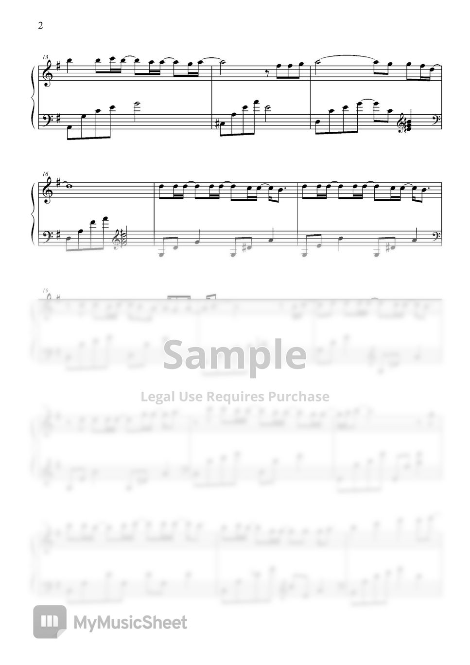 제이오(J.O) 아프지 말아요 (뉴에이지 자작곡) 악보