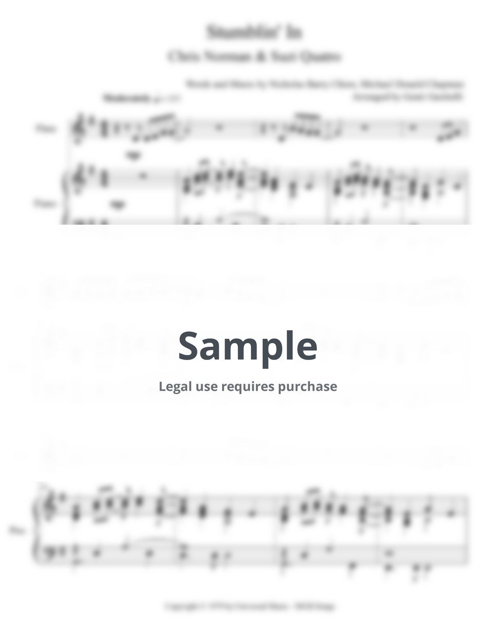 Chris Norman & Suzi Quatro Stumblin' In (Flute Solo with Piano