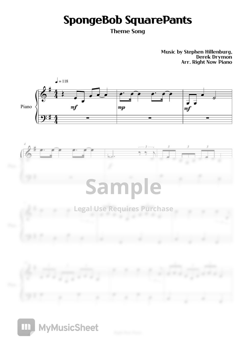 SpongeBob Squarepants Theme Song Sheet music for Violin (Solo