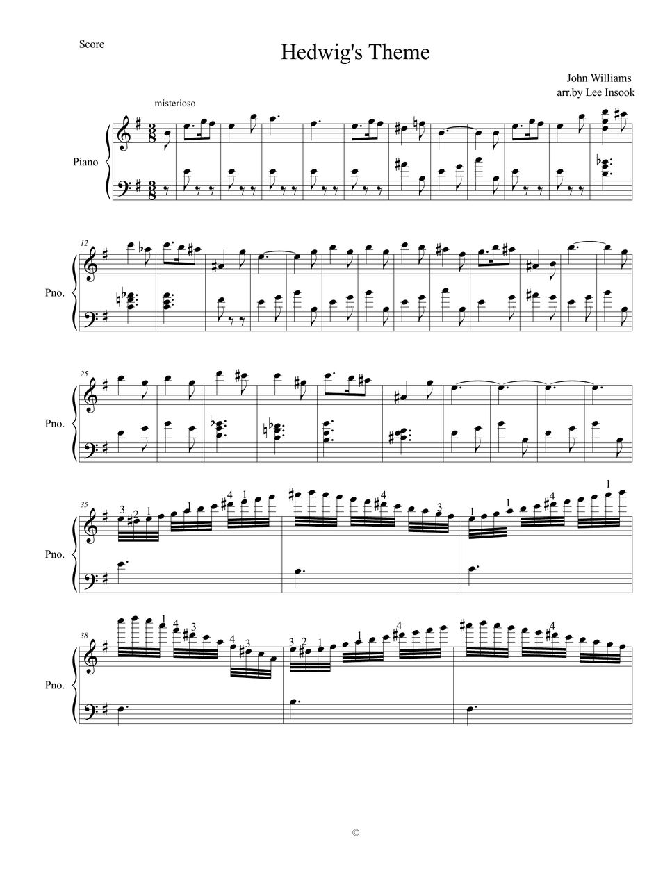 Harry Potter Hedwig s Theme Sheet By Lisamusic