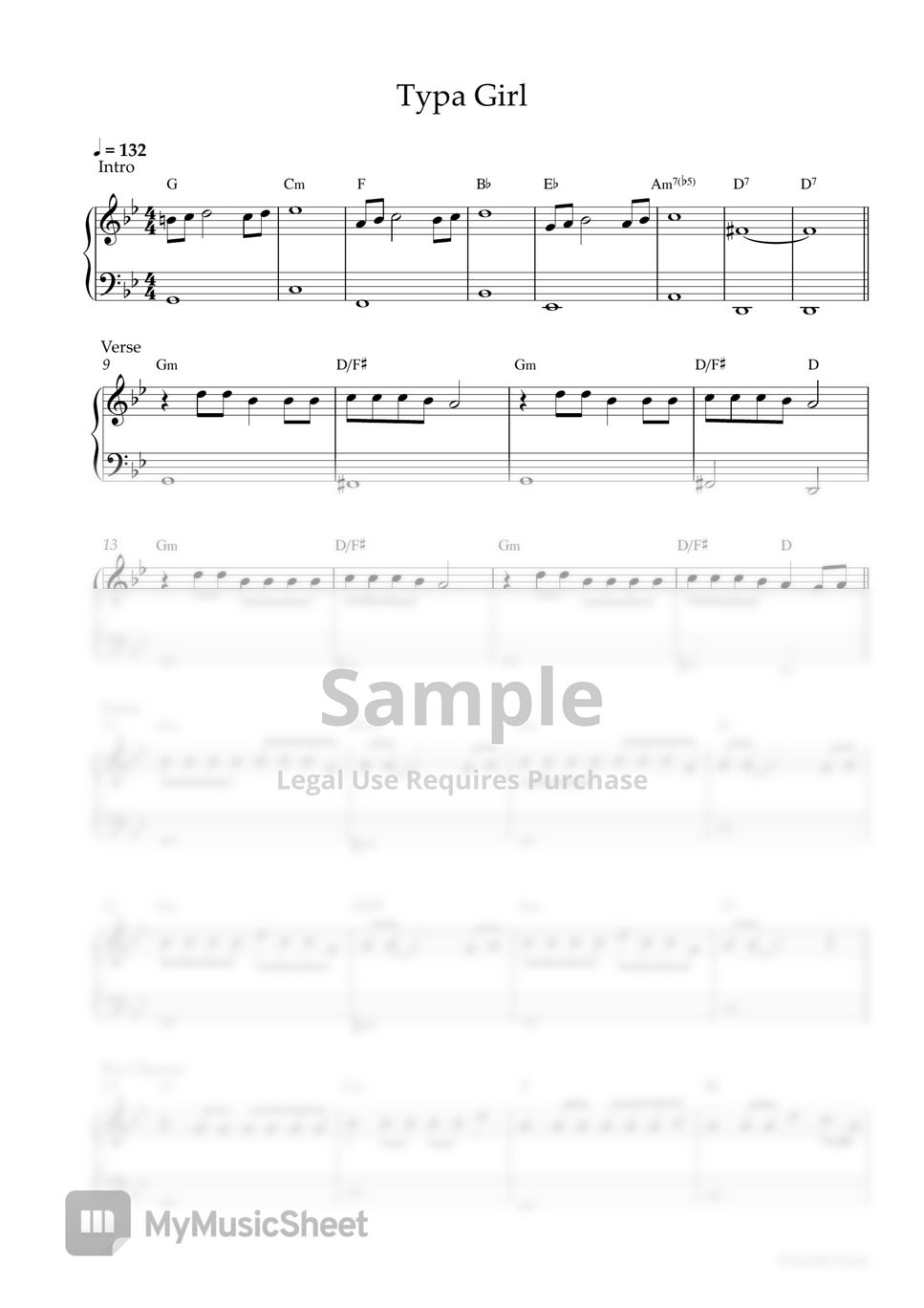 BLACKPINK Typa Girl (EASY PIANO SHEET) Sheets by Pianella Piano