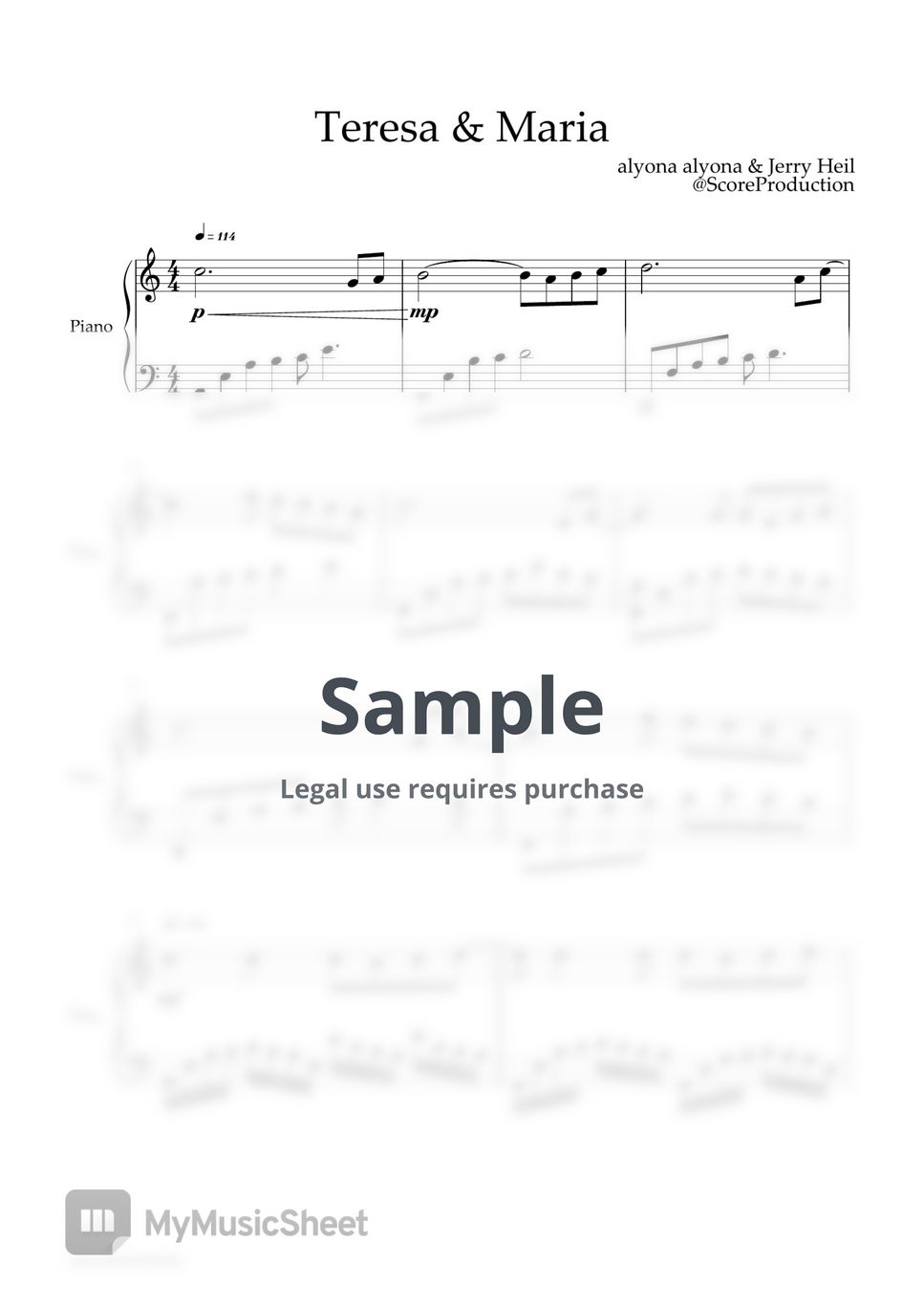 alyona alyona & Jerry Heil Teresa & Maria Sheets by ScoreProduction