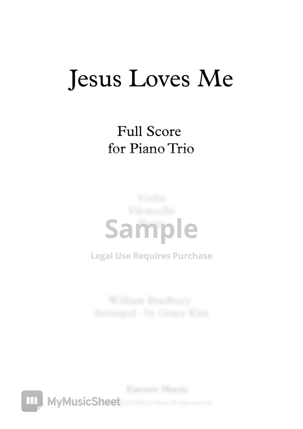 Bradbury - Jesus Loves Me (Piano Trio) by Grace Kim