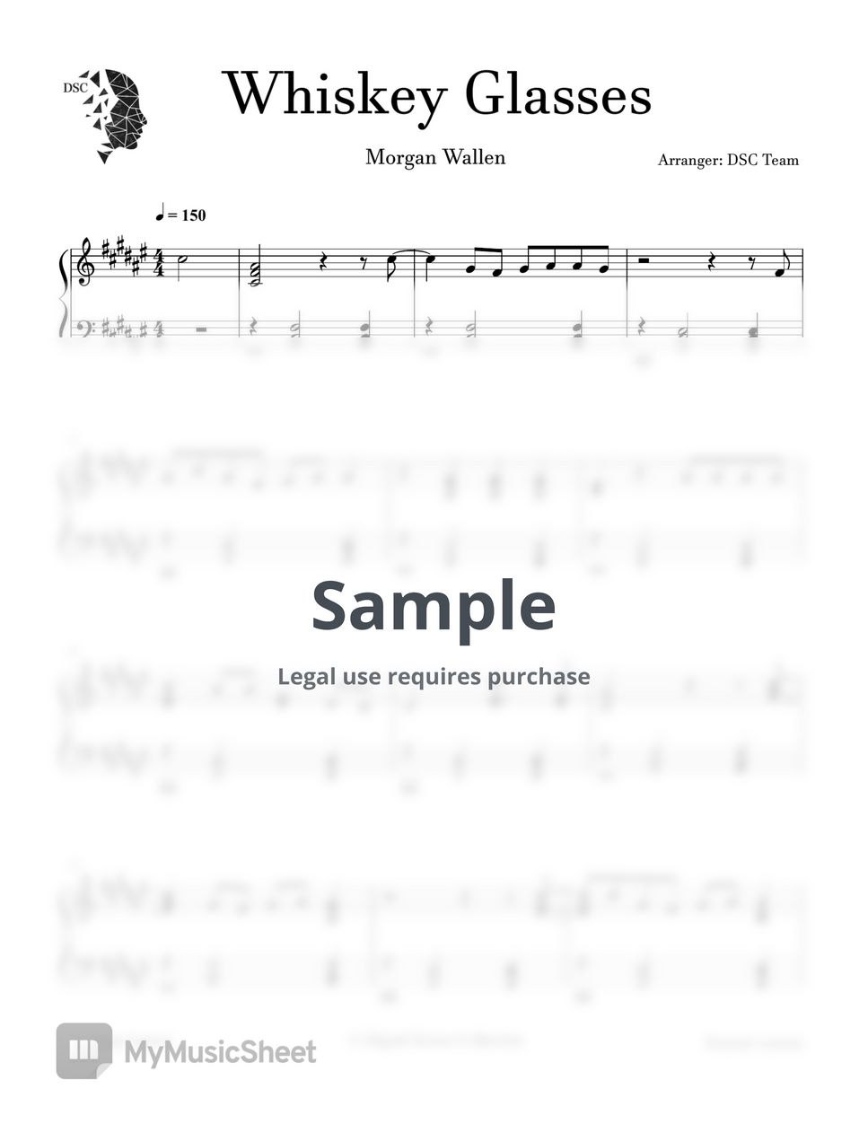 Morgan Wallen - Whiskey Glasses by Digital Scores Collection