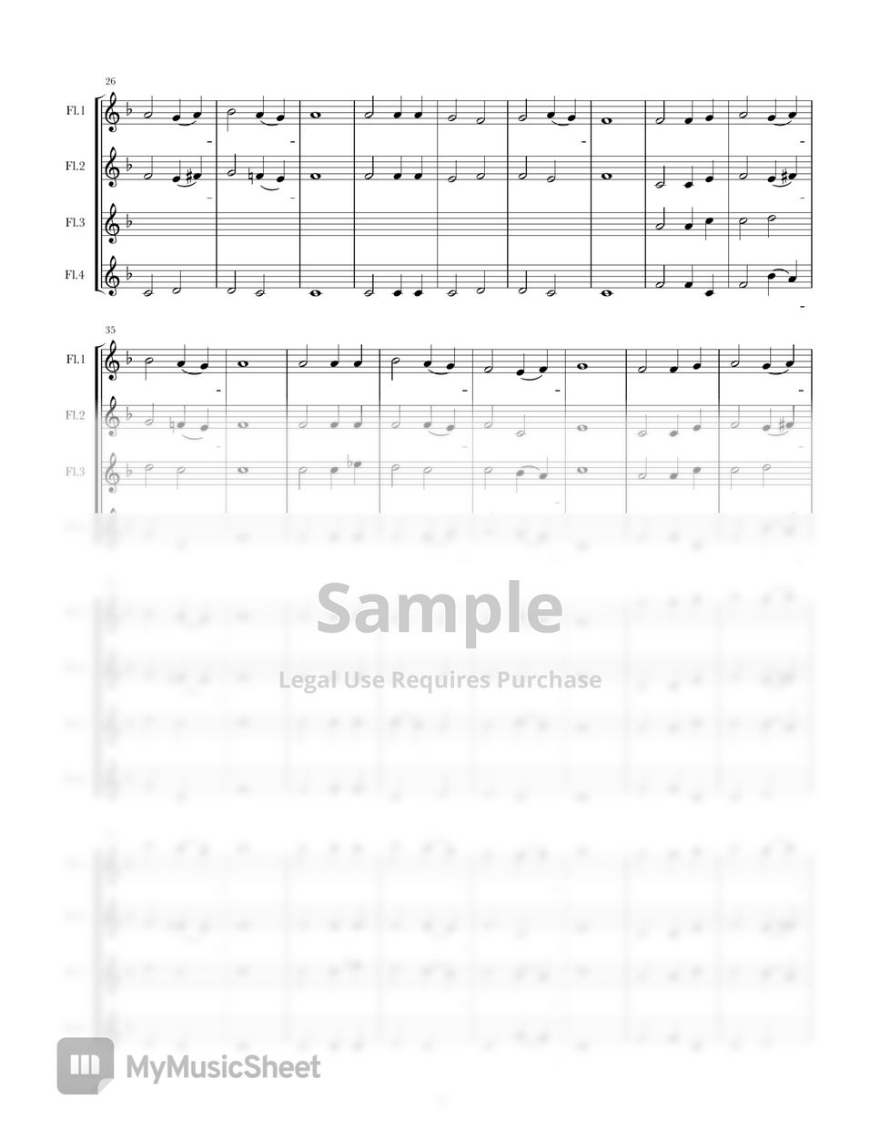 Franz Xaver Gruber - The Wonderful Cross (Flute Quartet ver.) by Sochul