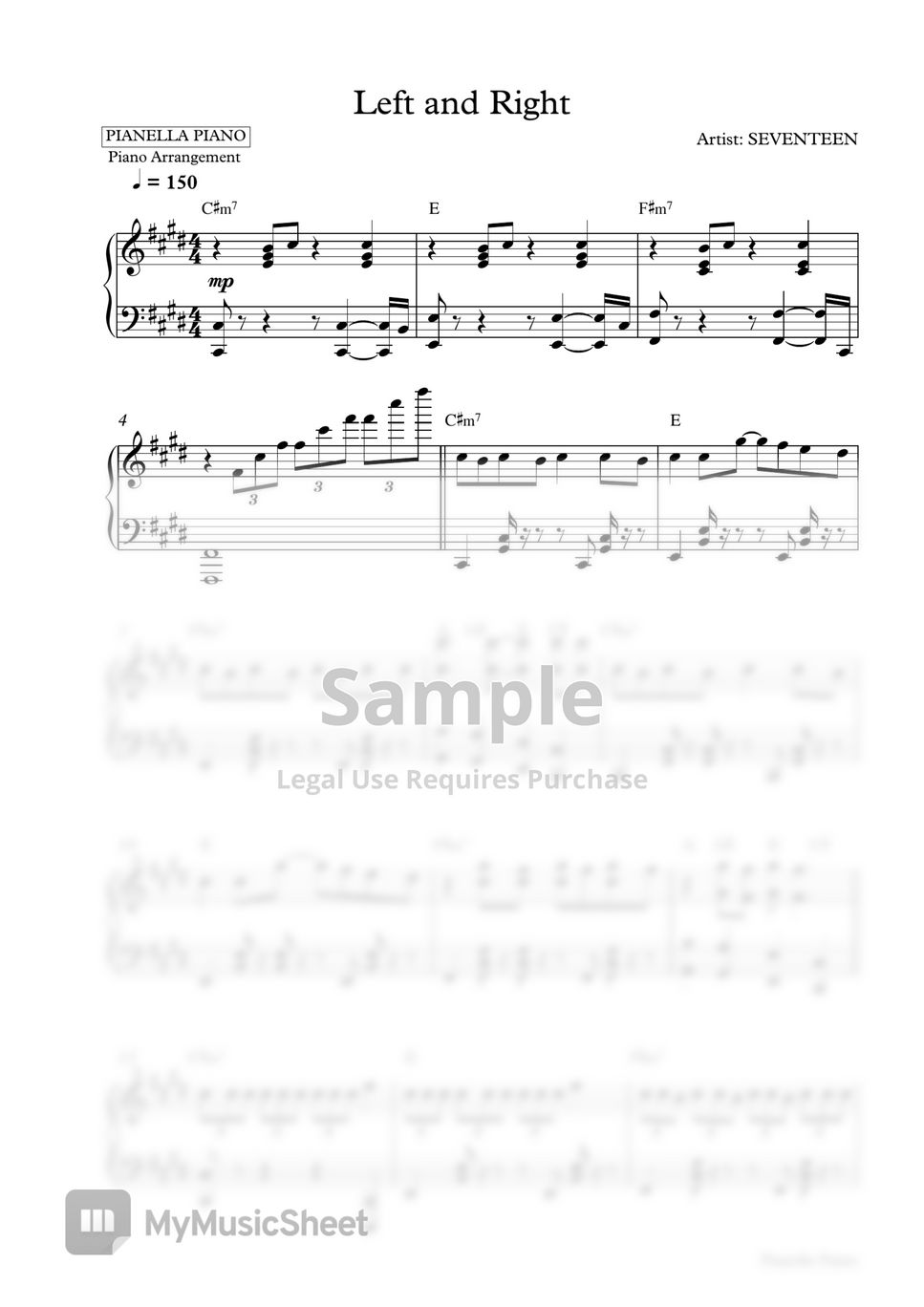 SEVENTEEN - Left & Right (Piano Sheet) by Pianella Piano