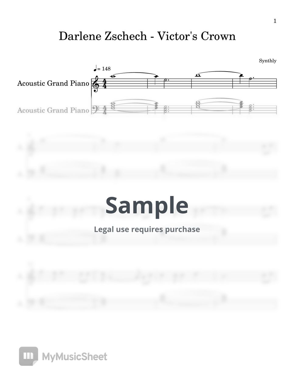 Darlene Zschech - Victor's Crown (EASY PIANO SHEET) by Synthly