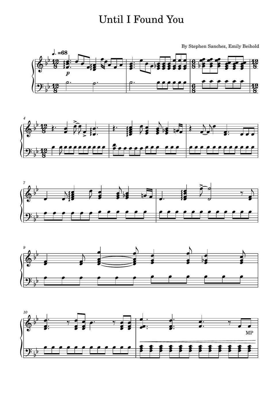 Stephen Sanchez Emily Beihold Until I Found You Piano Solo Sheet Musicstephen Sanchez 