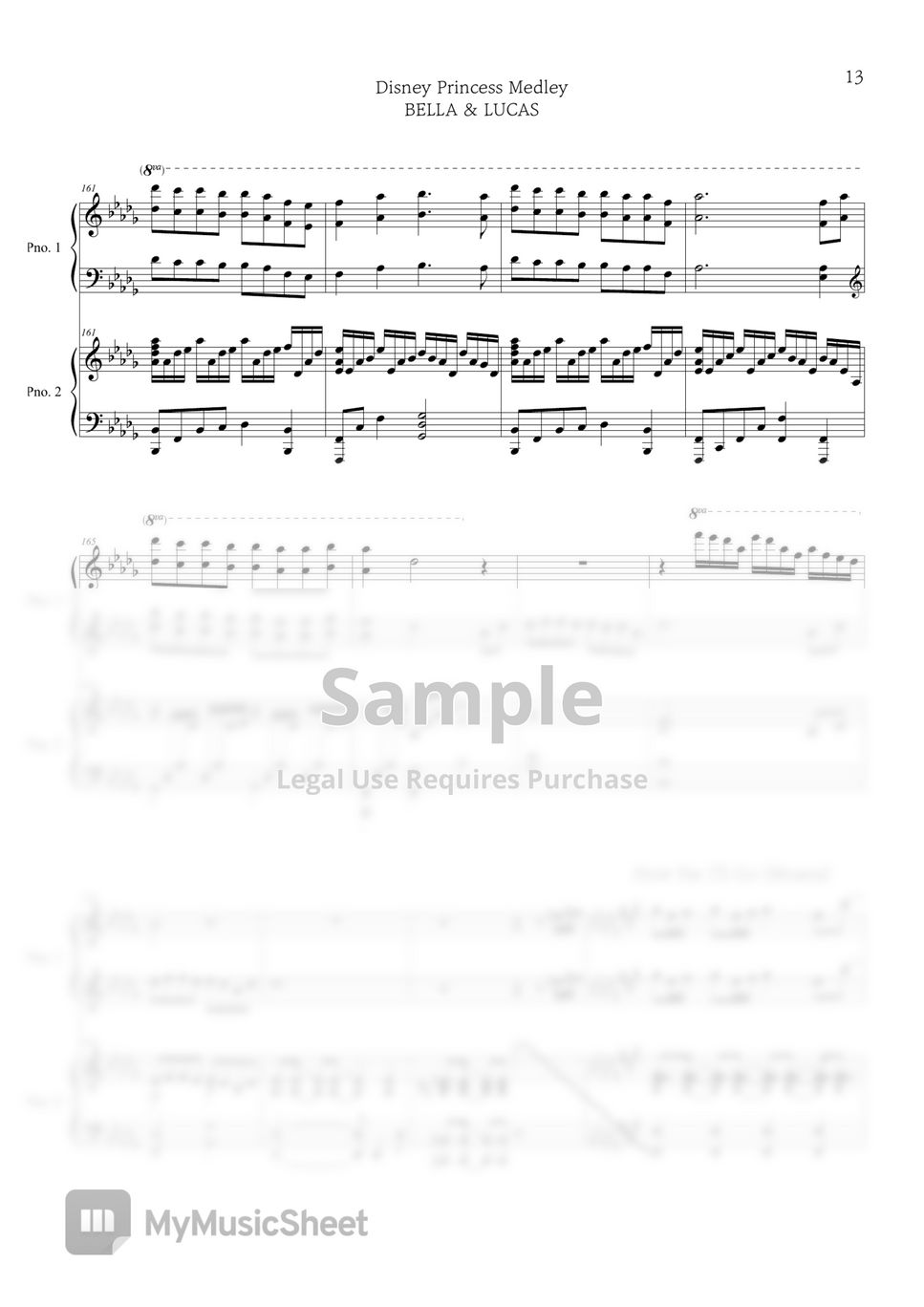 Princess Medley (4hands piano) - Disney by BELLA&LUCAS