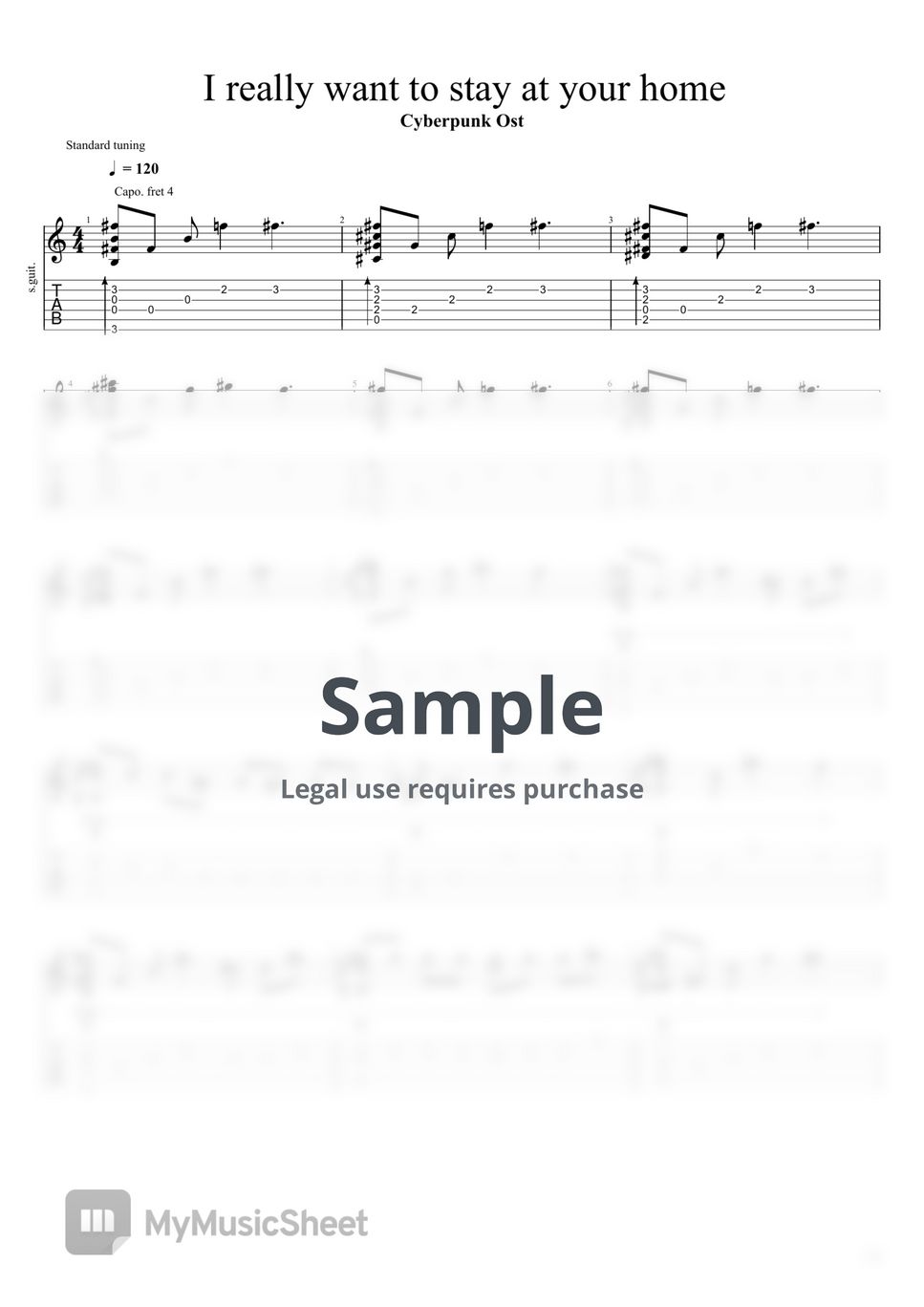 Cyberpunk - I Really Want to Stay at Your House (Fingerstyle) Sheets by ...