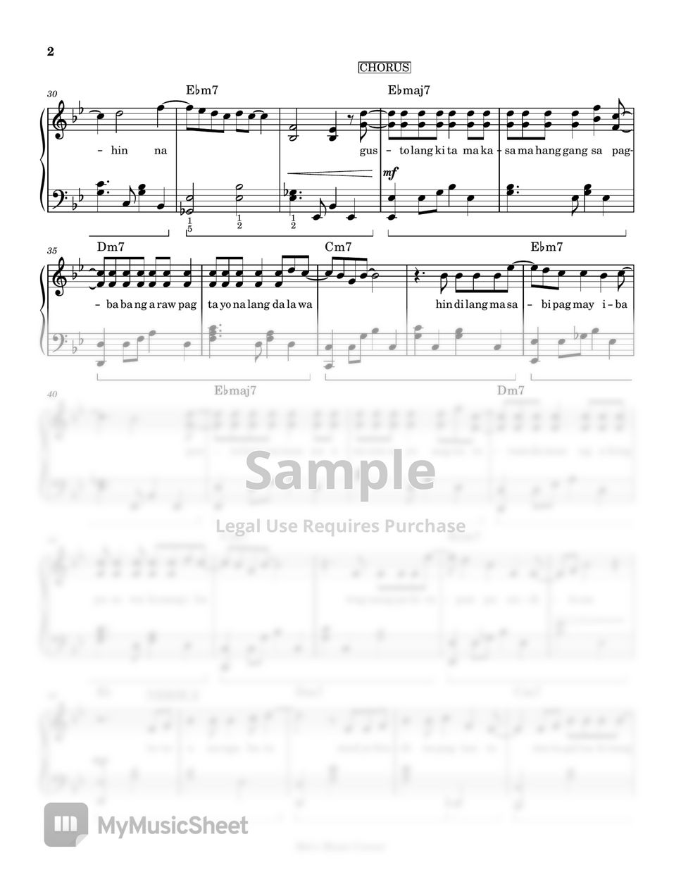 Zack Tabudlo - Gusto (piano sheet music) by Mel's Music Corner