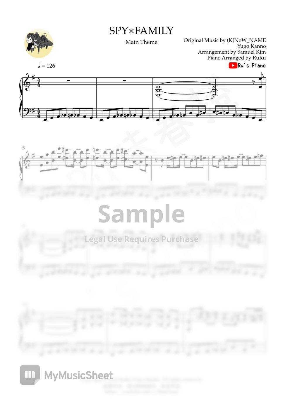 SPY×FAMILY - 主題歌 Main Theme by Ru's Piano
