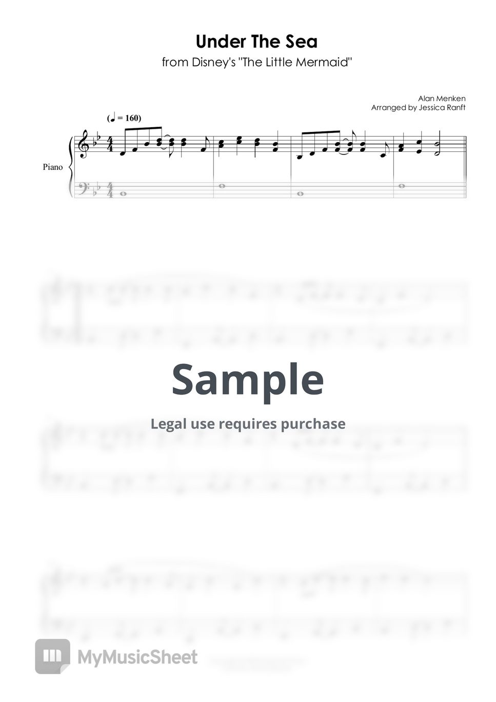 Alan Menken - Under The Sea 악보 by Balladial Piano