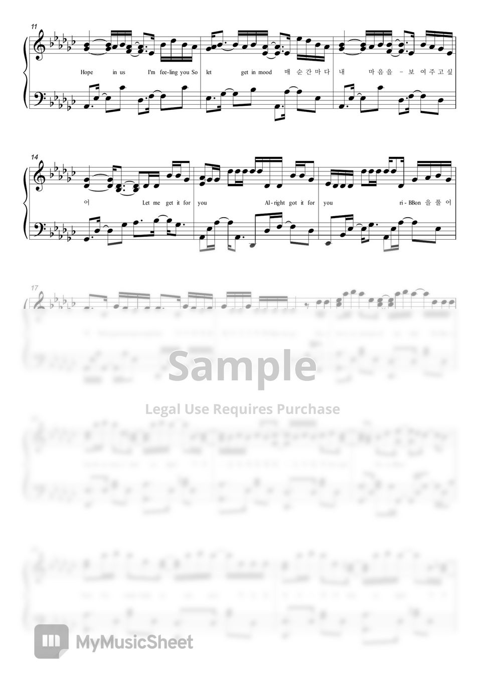 BamBam(뱀뱀) riBBon 악보 by HANPPYEOMPIANO