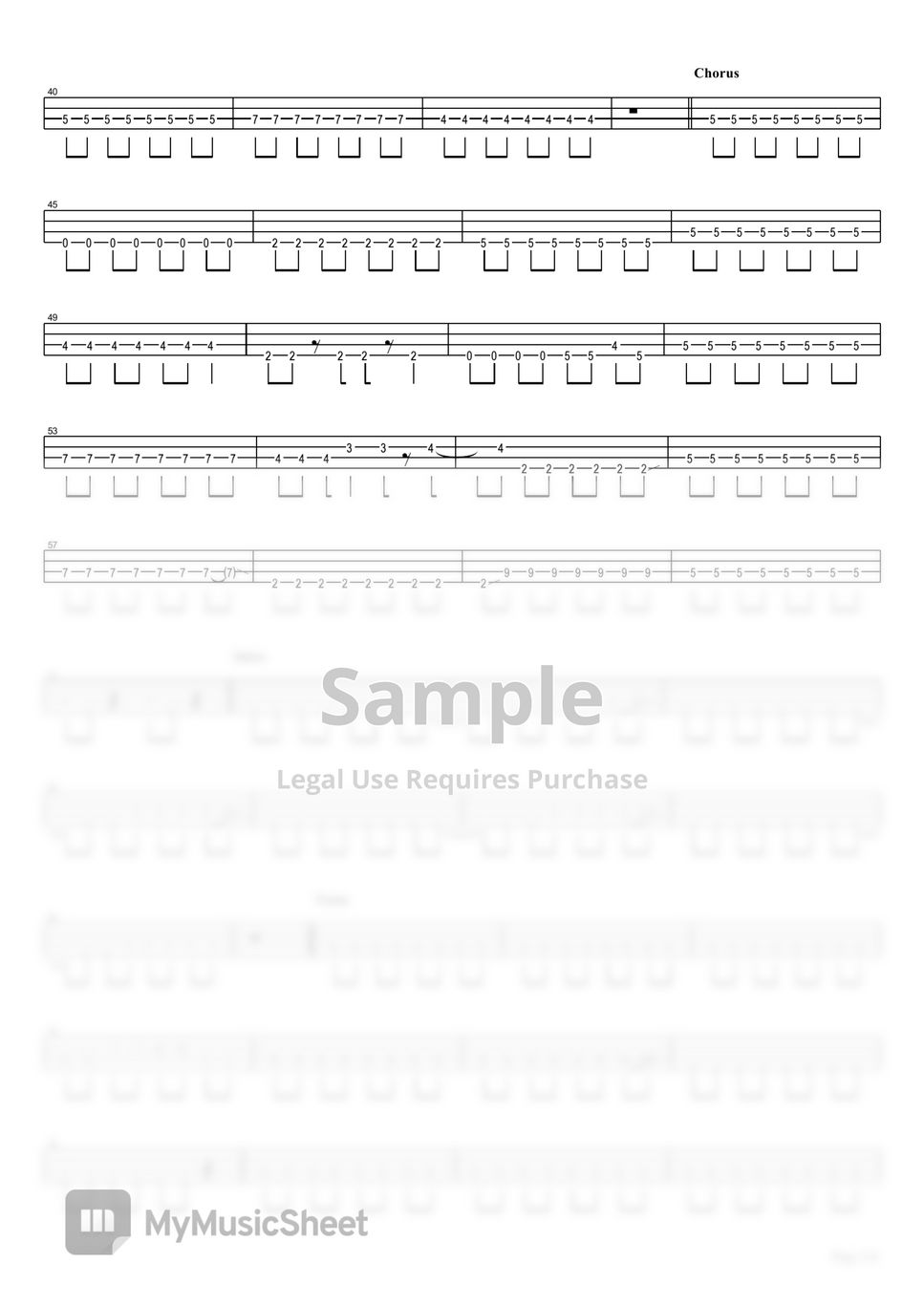 Kessoku Band - Guitar to Kodoku to Aoi Hoshi (Bass TAB) by Muya Rizal