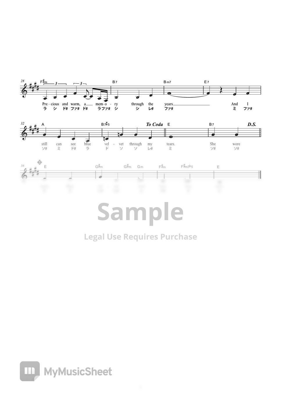 DOREMI DE BLUE VELVET (VOCAL MAGAZINE) Sheets by Far East Island Record