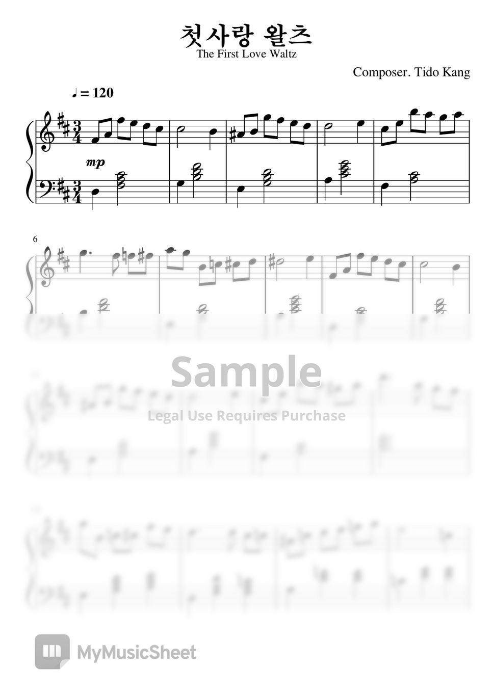 Tido Kang The First Love Waltz Sheets