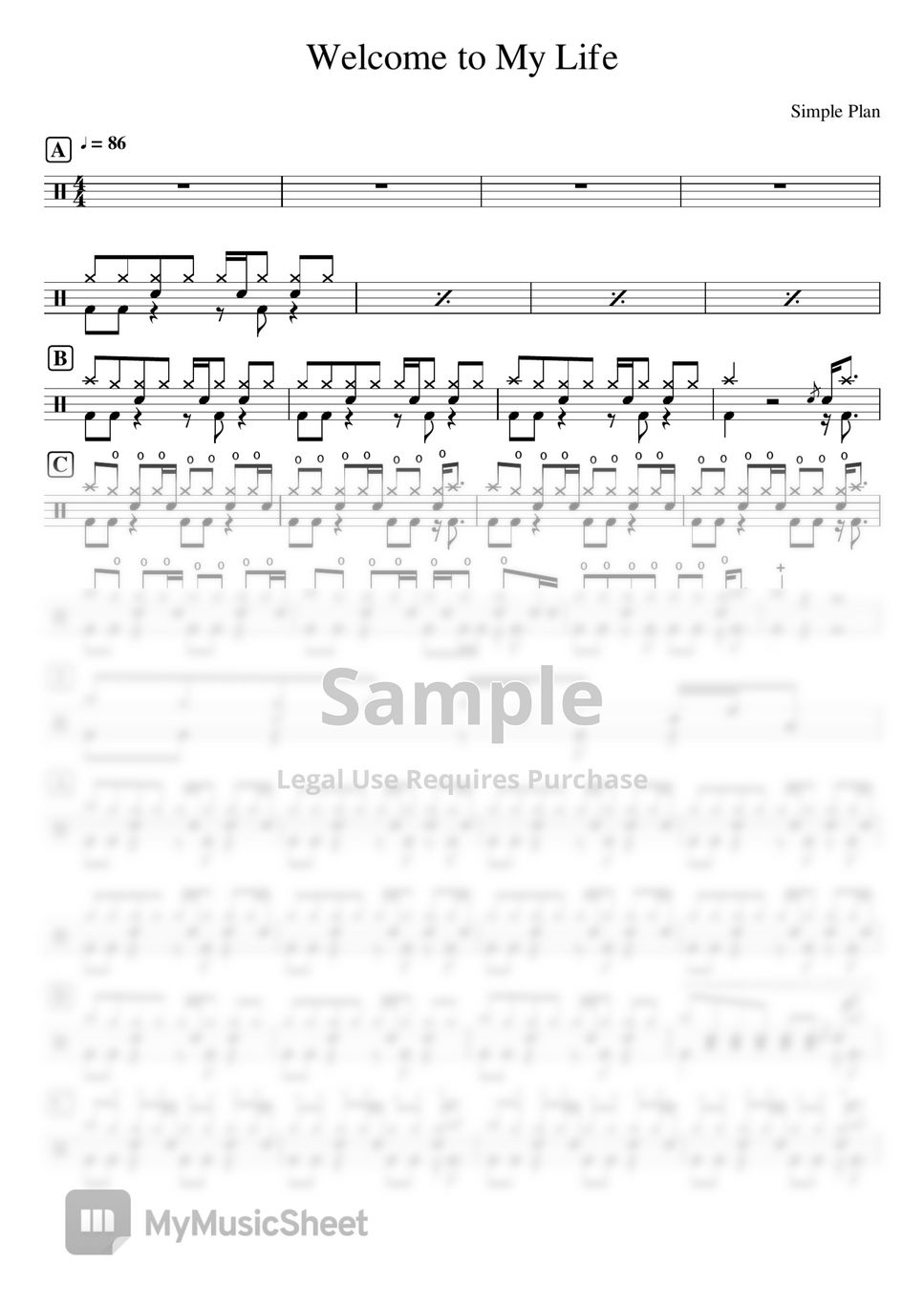 Simple Plan Welcome To My Life By YumD