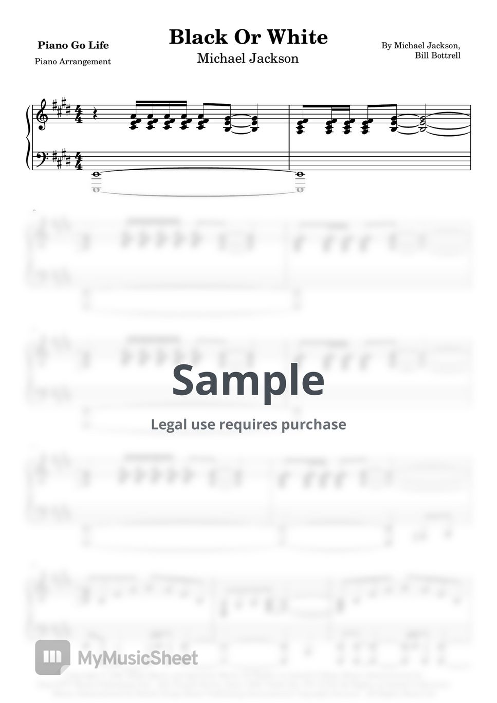 Michael Jackson - Black Or White by Piano Go Life