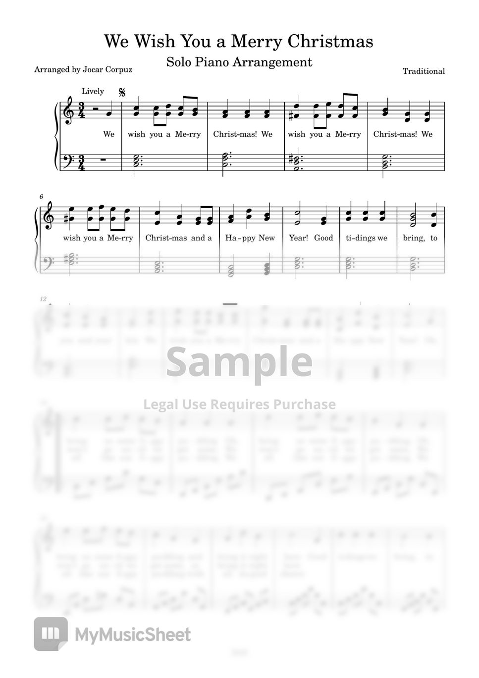 Traditional Song We Wish You A Merry Christmas By Jocar Corpuz