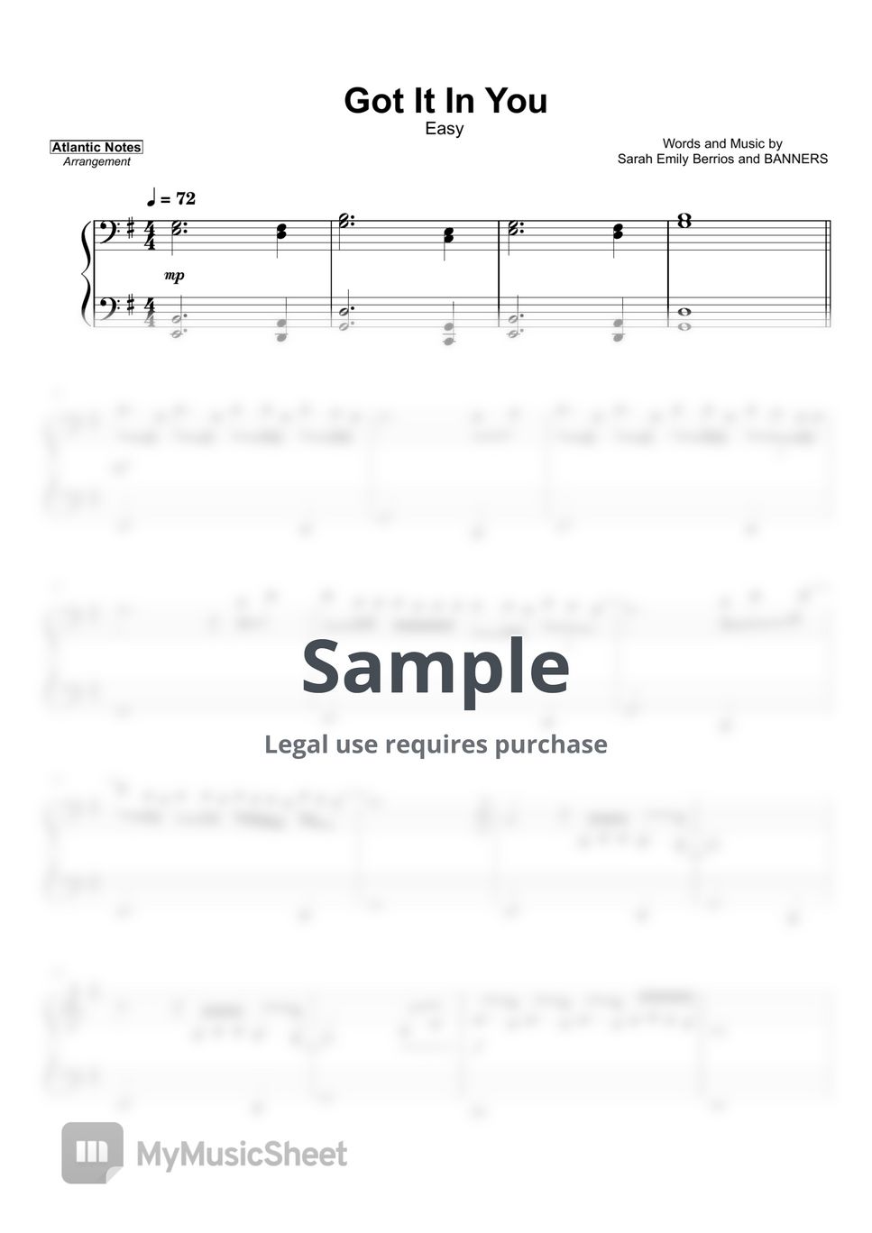 Banners Got It In You Sheets by Atlantic Notes