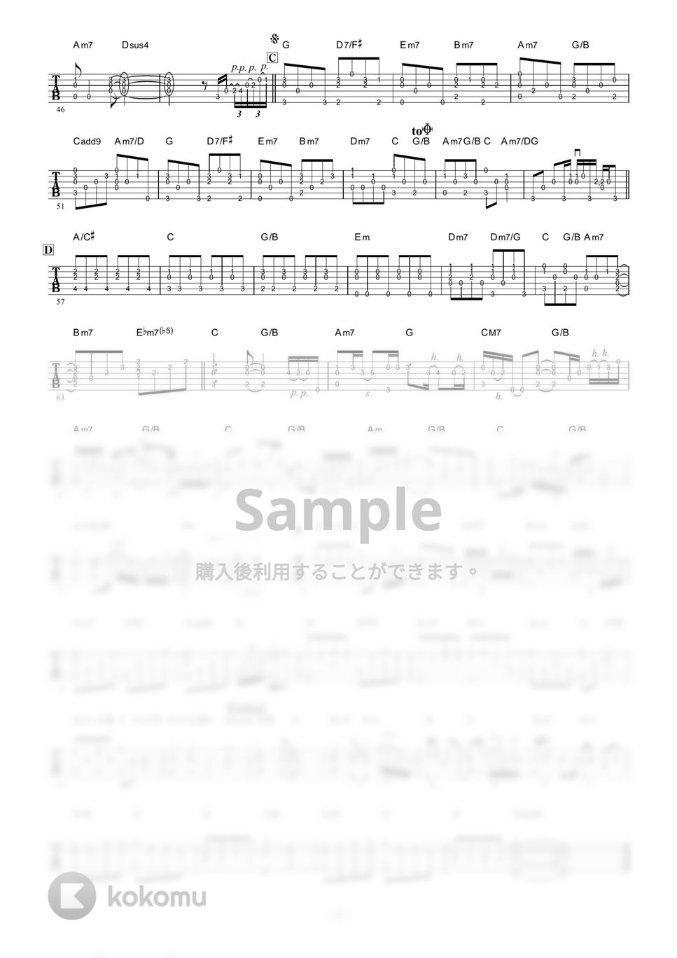 HY - ３６６日 (ギター伴奏/イントロ・間奏ソロギター) by 伴奏屋TAB譜