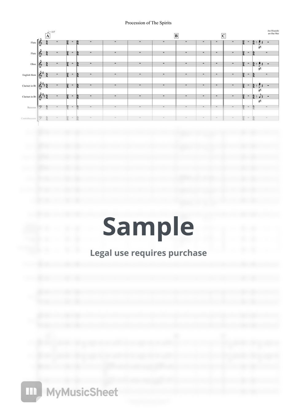 Joe Hisaishi - Procession of The Spirits for Orchestra - Score and Part by Hai Mai