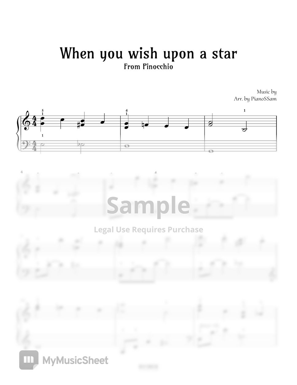 Leigh Harline - When you wish upon a star (Pinocchio) by PianoSSam