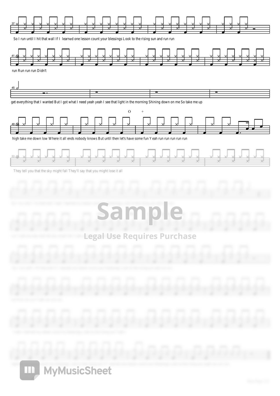 OneRepublic - Run Sheets by COPYDRUM