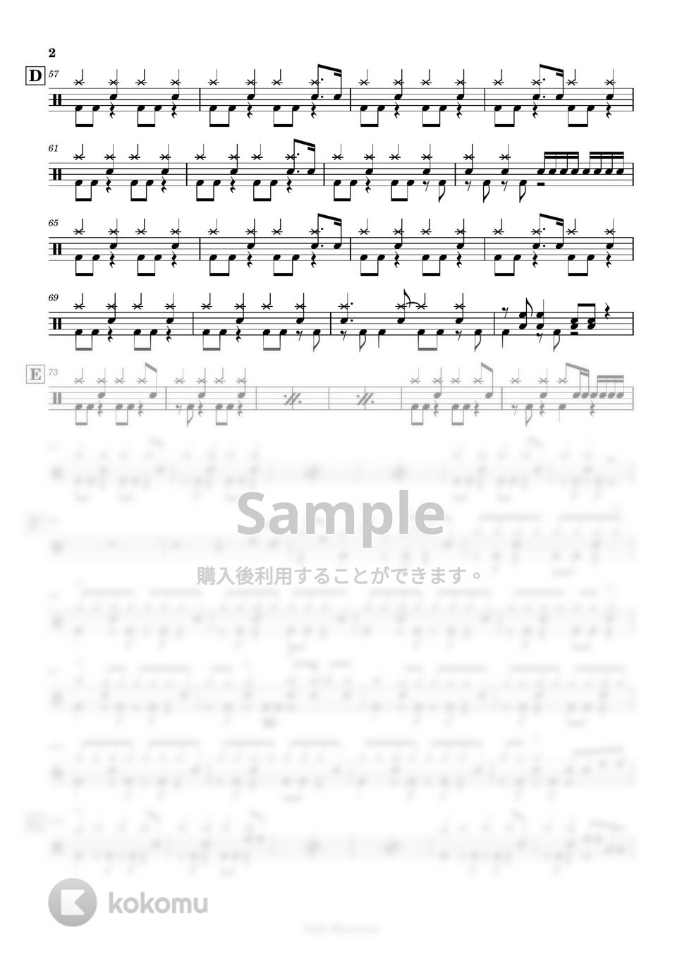 ONE OK ROCK - 【ドラム譜】完全感覚Dreamer【完コピ】 by Taiki Mizumoto