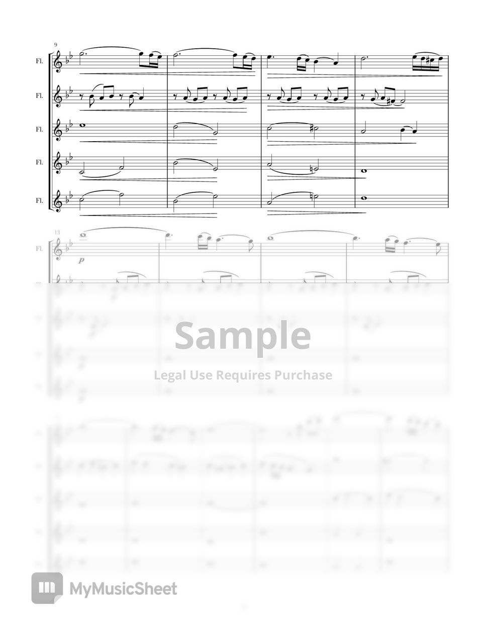 피아졸라 Astor Piazzolla - 망각 4중주 Oblivion (Flute ensemble) by Sochul