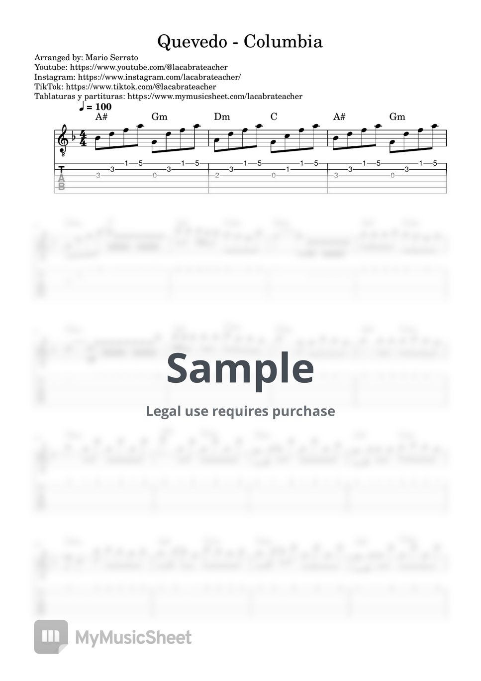 Quevedo Columbia Sheets by Mario Serrato